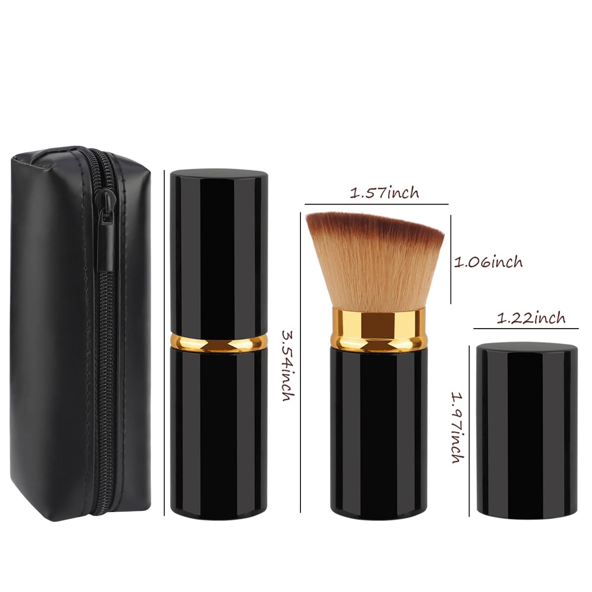 Retractable Kabuki Brush, Travel Foundation Makeup Brush