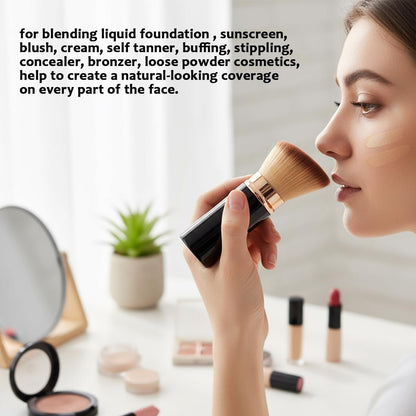 Retractable Kabuki Brush, Travel Foundation Makeup Brush
