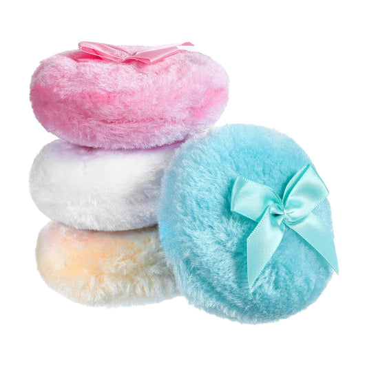 4Pcs soft powder can be washed and reused round loose puff.