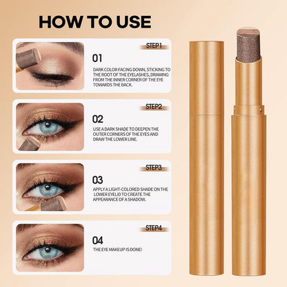 3 Color Gradient Eyeshadow Stick Set,Matte & Shimmer Cream Eyeshadow