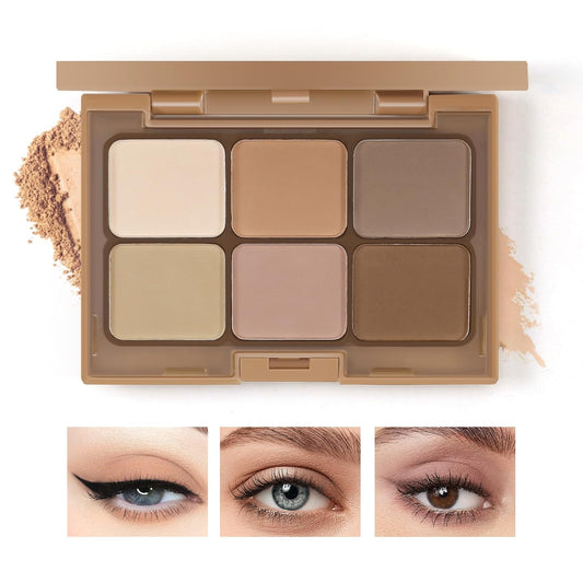 6-color nude eye shadow palette, matte shimmer eye shadow makeup palette