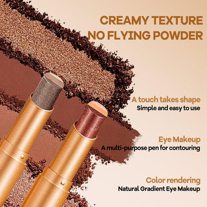 3 Color Gradient Eyeshadow Stick Set,Matte & Shimmer Cream Eyeshadow